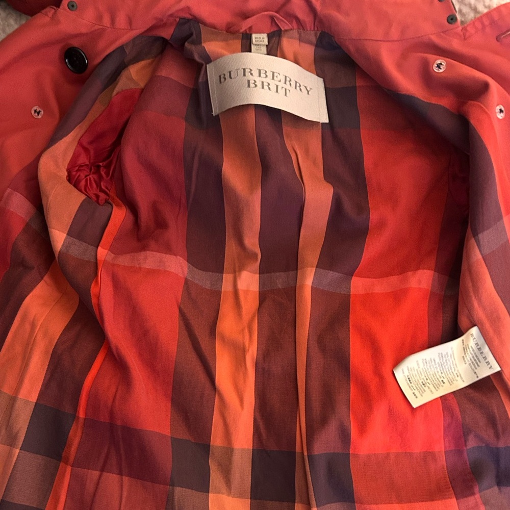 Burberry Red Double-Breasted Trench Coat--Vintage - Picture 7 of 7